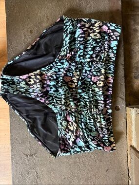 torrid Pastel Animal Print Swim bottom in Mint, Lavender, Peach, Yellow on Black